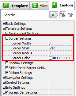 customize jQuery image slider border